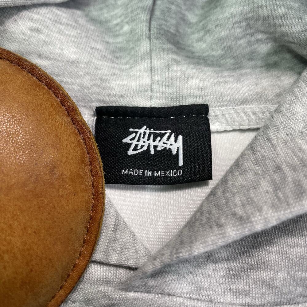 VTG Stussy Hoodie Men’s Medium Grey Graphic Pullover 100% Cotton - Picture 4 of 9